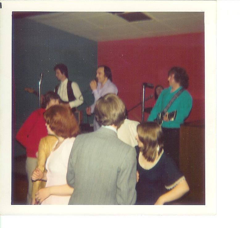 The Pete Kelly Four. This is 1973. Brian's the one on the right with all the hair! Just visible is Drummer Dennis who made a couple of appearances with SM in the 1990s.