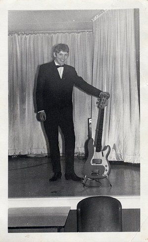 We include this photo as a memorial to original Caldaires bass player Roy Hodgson who was tragically killed on Friday 17th May 1968 at the age of 21.